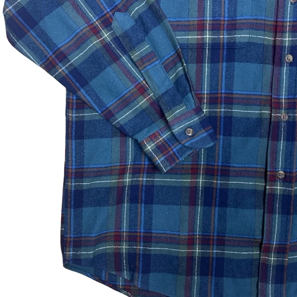 VTG Pendleton Mens Shirt XL Flannel Plaid Virgin Wool Pockets Cabincore Grunge - Picture 3 of 16